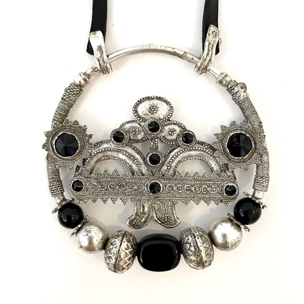 Jean Paul Gaultier Vintage Silver Medallion Necklace